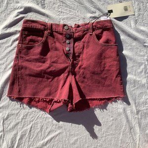 Women's Red Levi's Ribcage Shorts